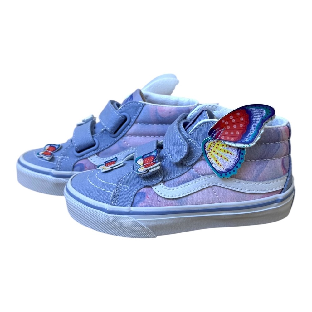 Vans Kids Purple Pink Butterfly High-Top Sneakers